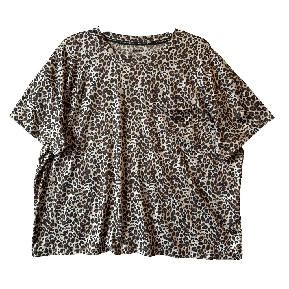 Joyspun Leopard Print Dreamy Soft Collection Sleepwear Tโ Shirt XL Loungewear